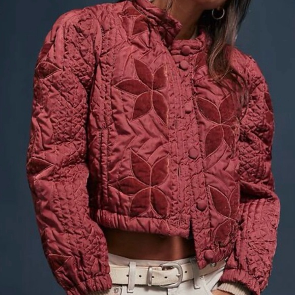 Bonpoint Jackets & Blazers - NWT Free people Quinn quilted jacket. Size XL mauve maroon